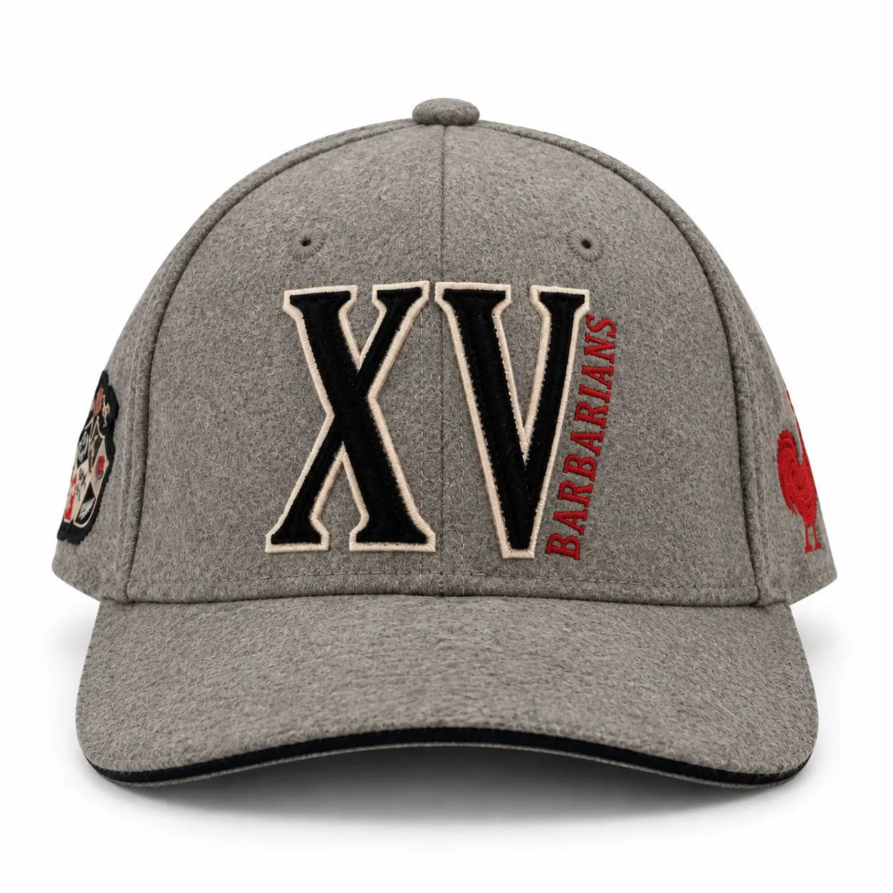Casquette XV Barbarians gris chiné en feutrine - BACK TO LEGEND (face avant)