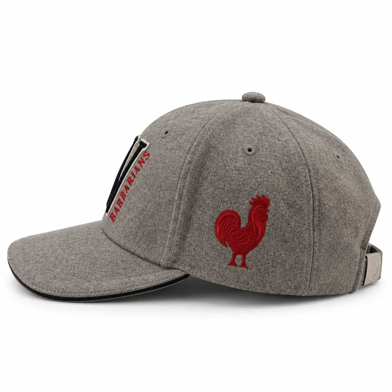 Casquette XV Barbarians gris chiné en feutrine - BACK TO LEGEND (profil gauche)