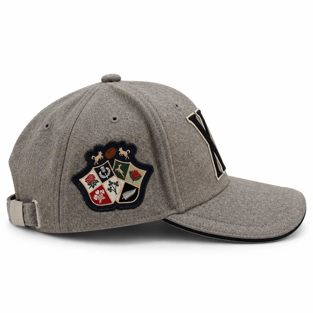 Casquette XV Barbarians gris chiné en feutrine - BACK TO LEGEND (profil droit)