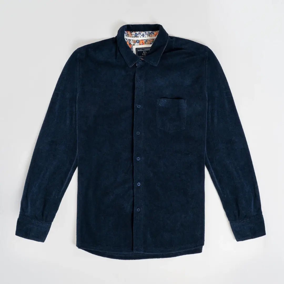Chemise bleu marine en tissu éponge pour Hommes - Blacks Legend