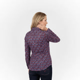 Chemise femme bleue à fleurs et manches longues Blacks Legend