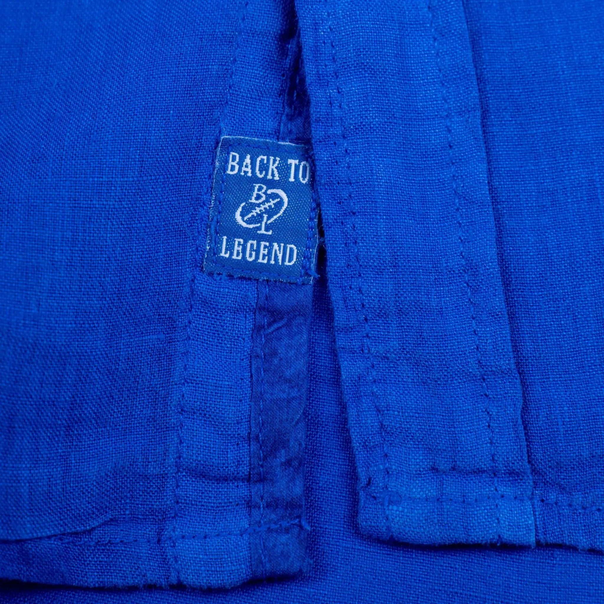Chemise bleue à manches longues homme en lin BACK to LEGEND (bas de vêtement)