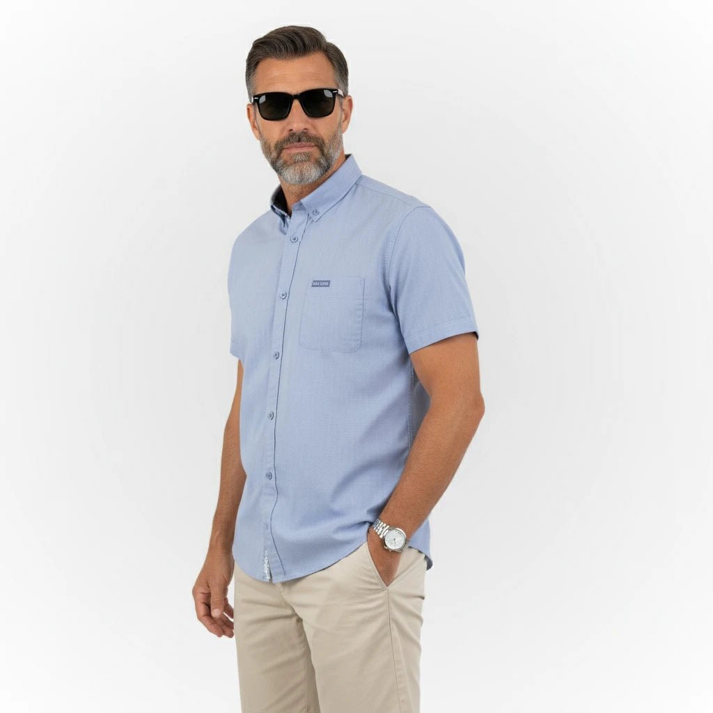 Chemise homme bleu ciel à micro rayures Blacks Legend
