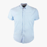 Chemise bleu ciel tissu jacquard