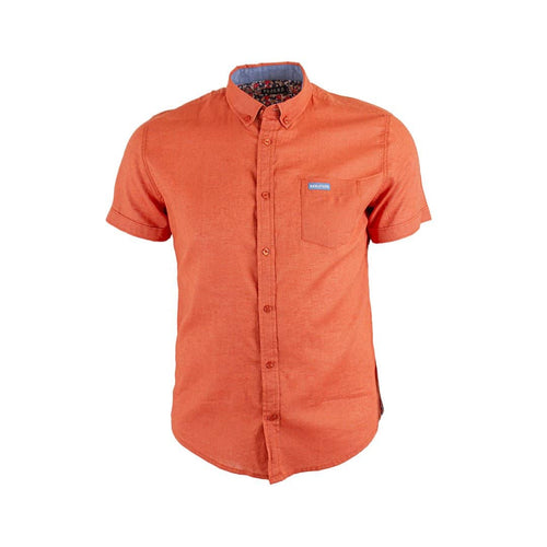 Chemise manches courtes orange lin/coton Blacks Legend