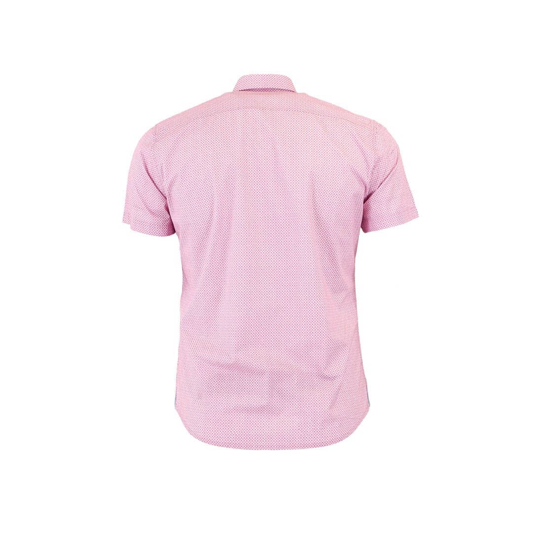 Chemise Homme rose imprimé géométrique (Vue de dos)