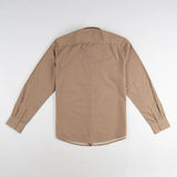 Chemise homme beige à manches longues en popline BACK TO LEGEND (chemise à plat de dos)