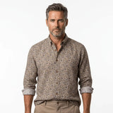 Chemise homme blanche à motif floral en voile de coton BACK TO LEGEND