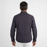 Chemise manches longues bleu marine à motif cachemire BACK TO LEGEND