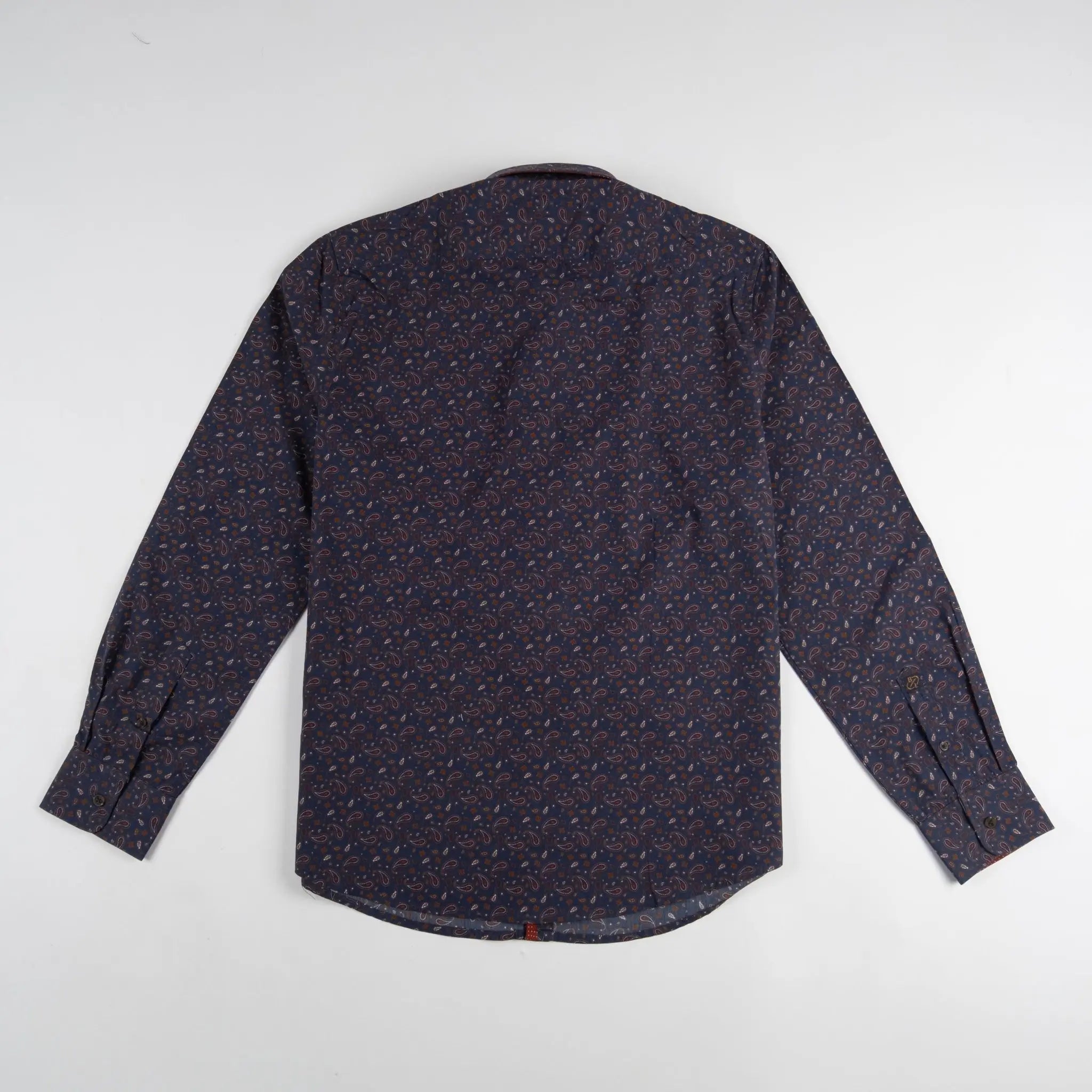 Chemise manches longues bleu marine à motif cachemire BACK TO LEGEND (chemise à plat de dos)