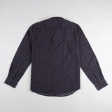 Chemise manches longues bleu marine à motif cachemire BACK TO LEGEND (chemise à plat de dos)