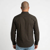 Chemise homme bleu marine à manches longues en popline BACK TO LEGEND