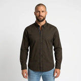 Chemise homme bleu marine à manches longues en popline BACK TO LEGEND