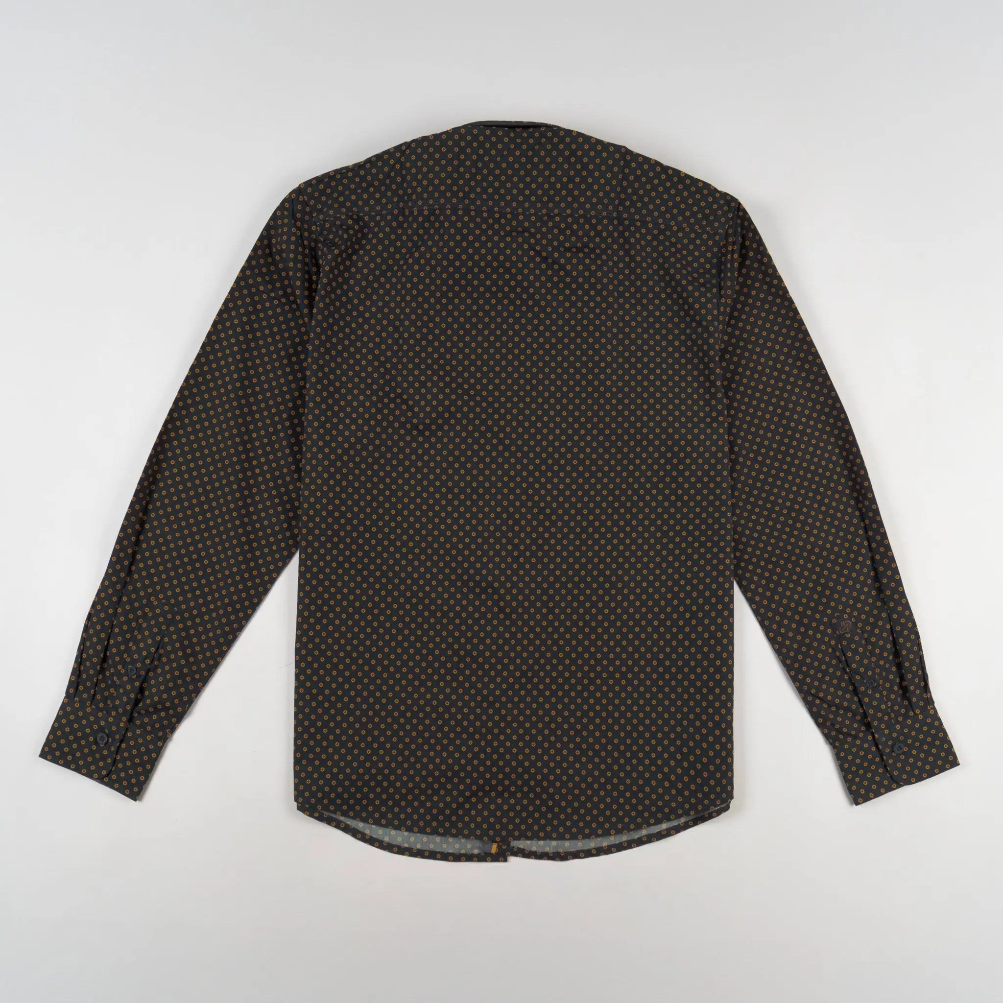 Chemise homme bleu marine à manches longues en popline BACK TO LEGEND (chemise à plat de dos)