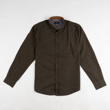 Chemise homme bleu marine à manches longues en popline BACK TO LEGEND (chemise à plat de face)