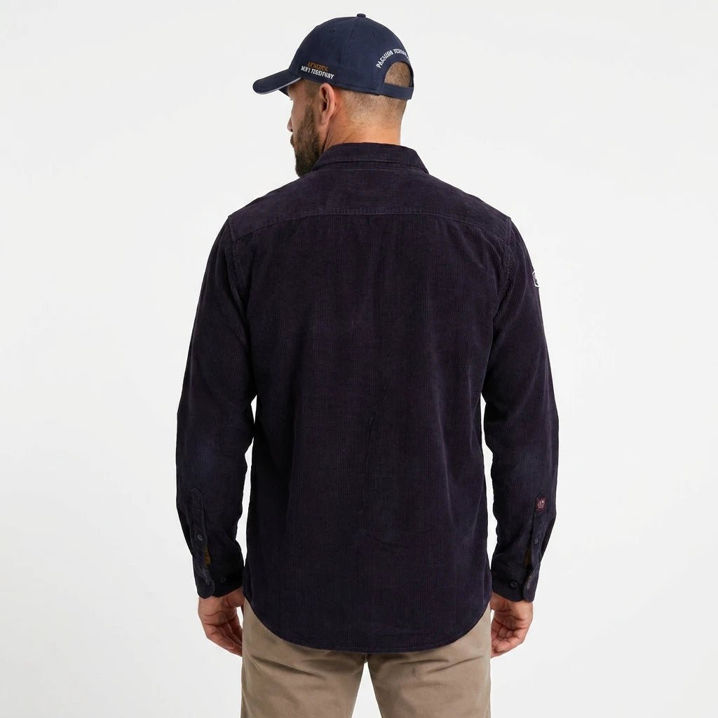 Chemise BACK TO LEGEND à manches longues bleu marine en velours