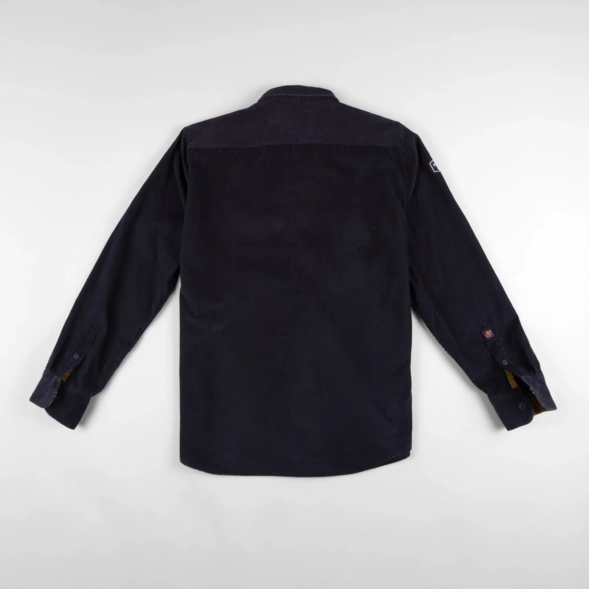 Chemise BACK TO LEGEND à manches longues bleu marine en velours (vêtement à plat de dos)