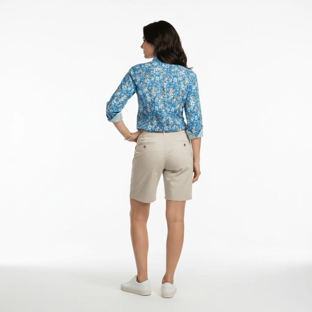 Chemise à manches longues femme à motif floral bleu BACK TO LEGEND 