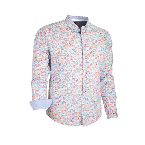 Chemise à manches longues homme bleu clair imprimé fleuri multicolore - Blacks Legend