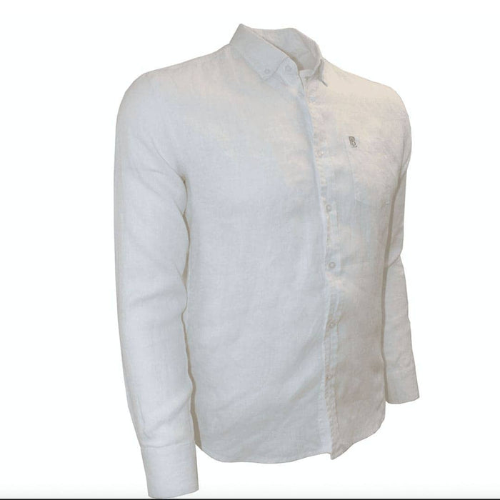 Chemise blanche à manches longues en lin Blacks Legend (Vue de profil)