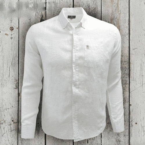 Chemise blanche à manches longues en lin Blacks Legend