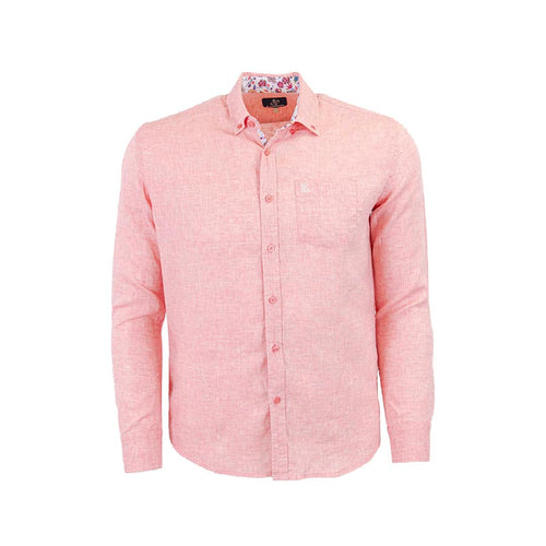 Chemise rose à manches longues en lin Blacks Legend