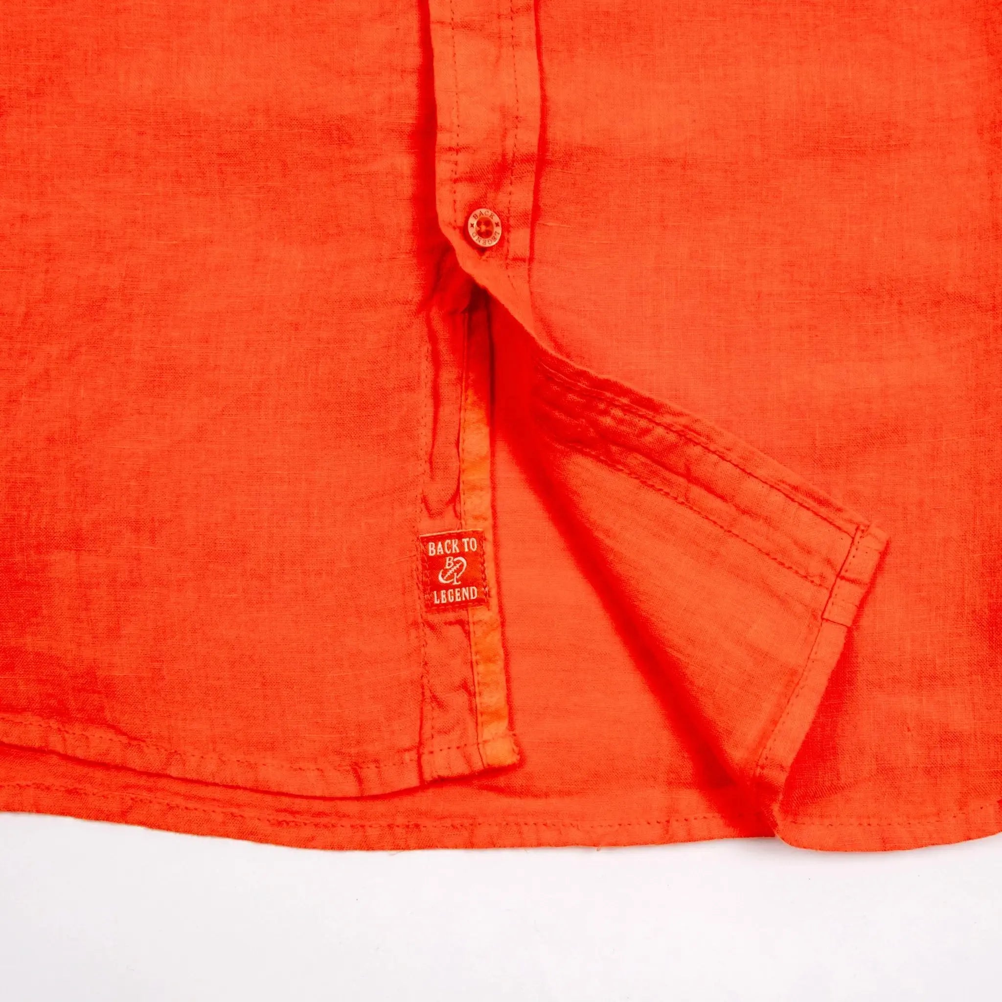 Chemise manches longues homme en lin rouge BACK to LEGEND (bas de vêtement)