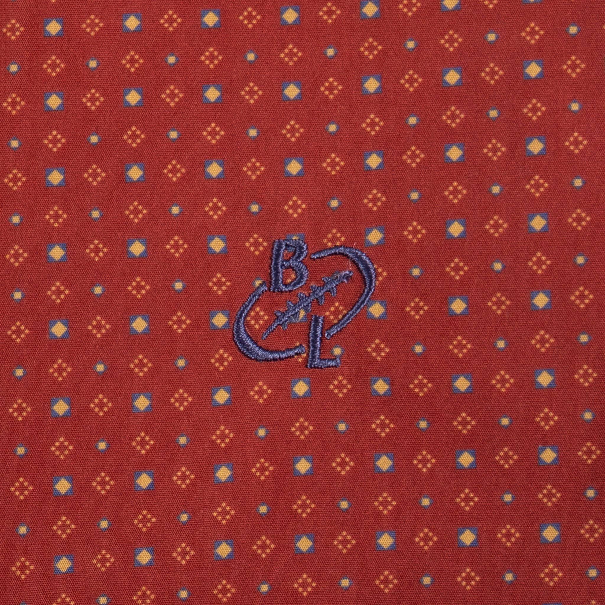 Chemise BACK TO LEGEND homme rouge à manches longues en popline (zoom broderie signature)