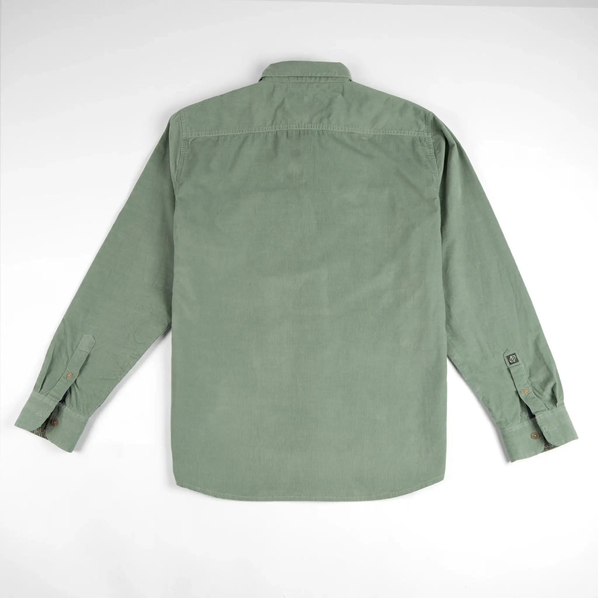Chemise à manches longues vert écume en velours BACK TO LEGEND (vêtement à plat de dos)