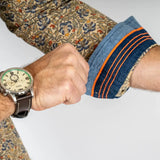 Chemise homme à manches longues beige imprimé fleural (zoom poignet)