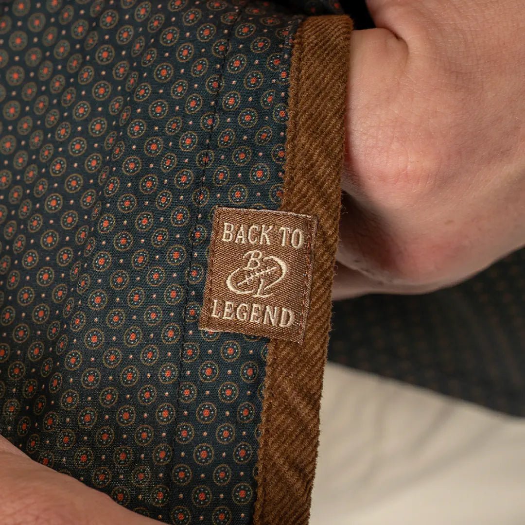 Chemise noire à manches longues en popline imprimé géométrique - BACK to LEGEND (zoom tissu)