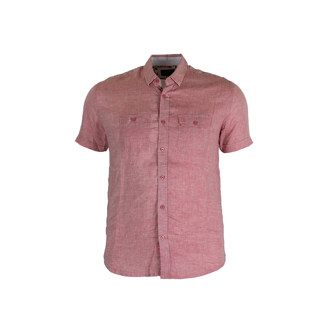 Chemise rose pâle en lin chiné pour hommes - Blacks Legend