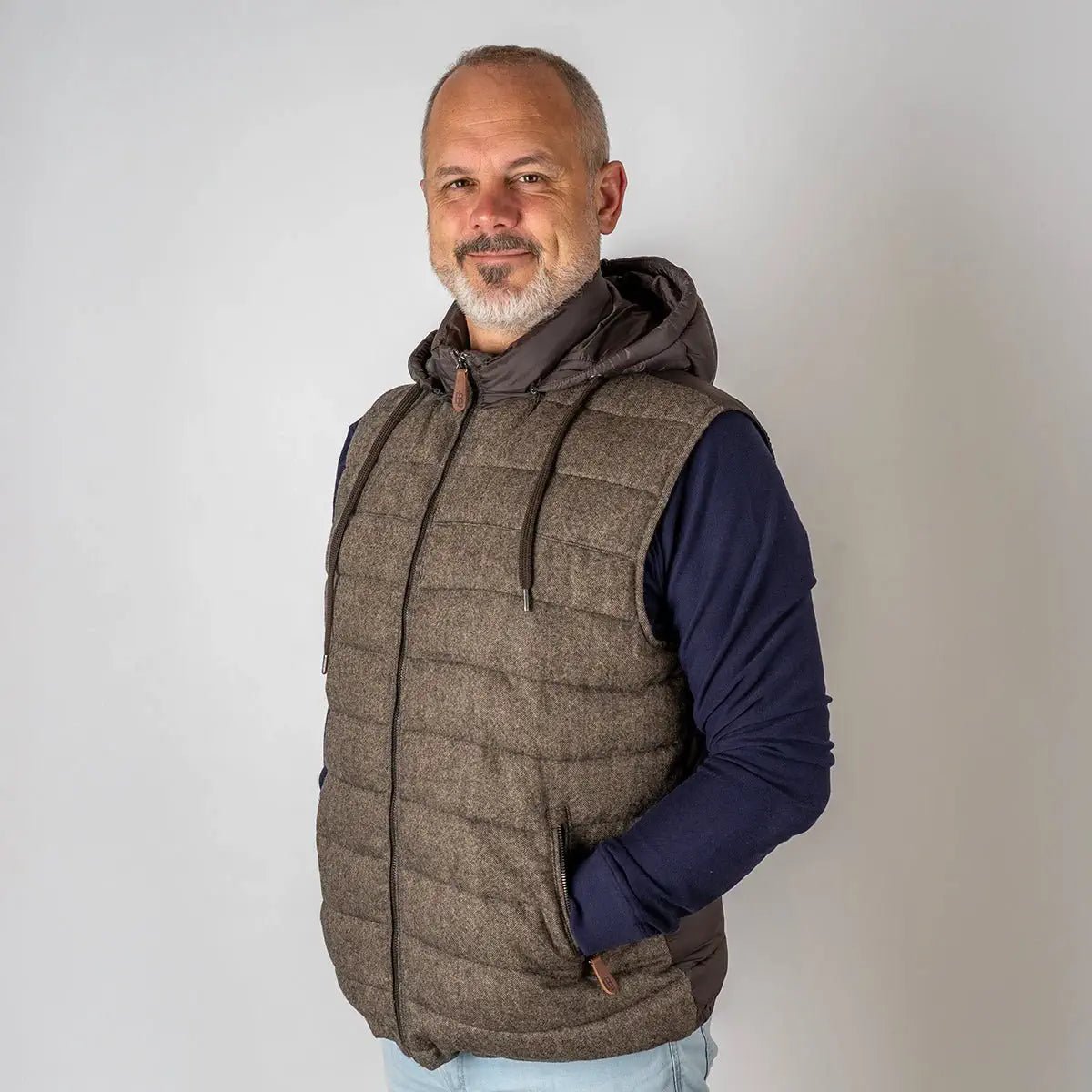 Doudoune à capuche sans manches bi-matière Blacks Legend