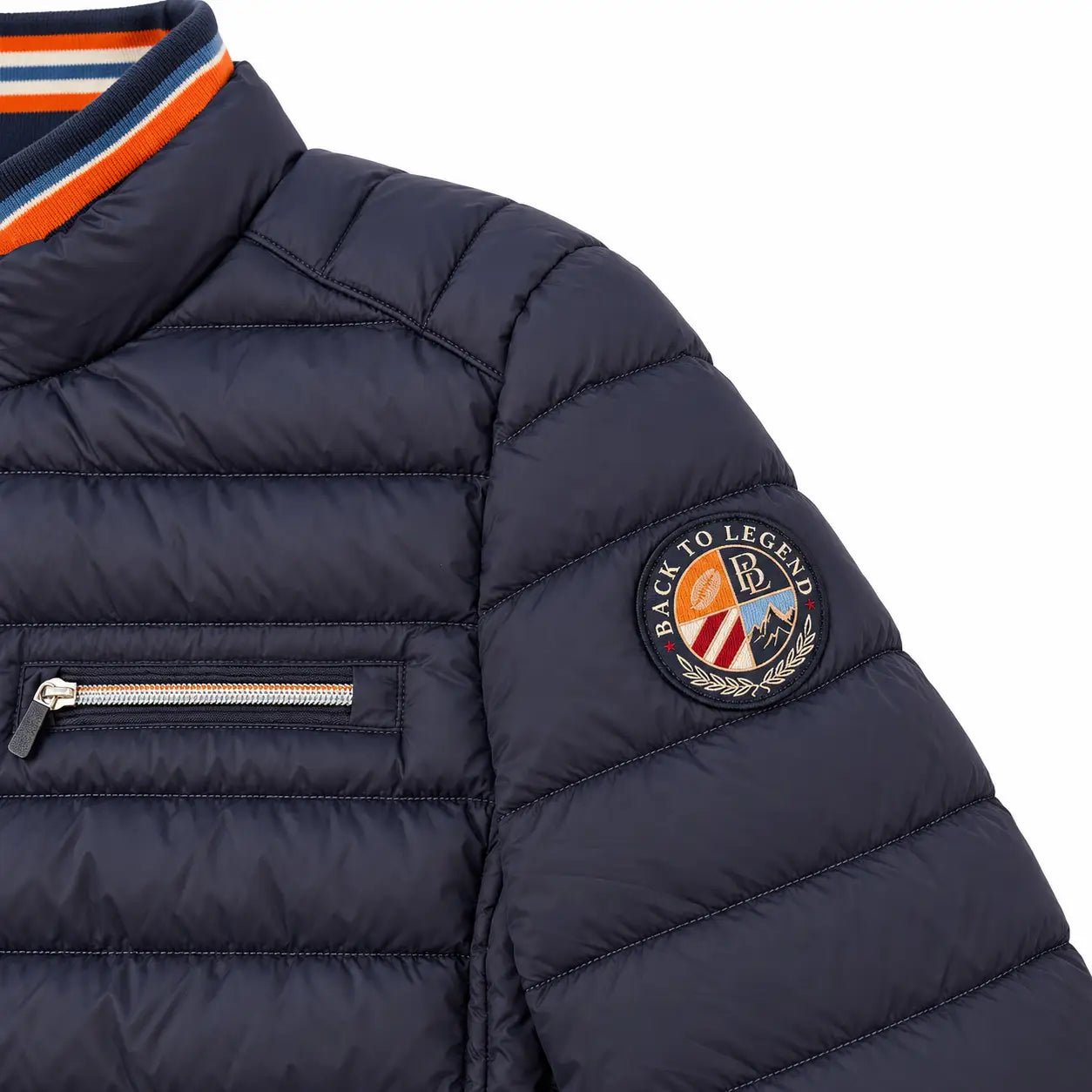 Doudoune homme doublée bleu marine BACK TO LEGEND (zoom épaule)