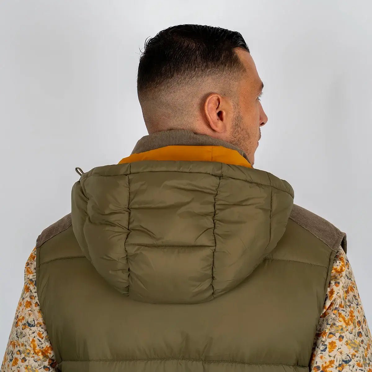 Doudoune sans manches bimatière marron  Back to Legend (capuche amovible)