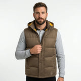 Doudoune sans manches bimatière marron - Back to Legend