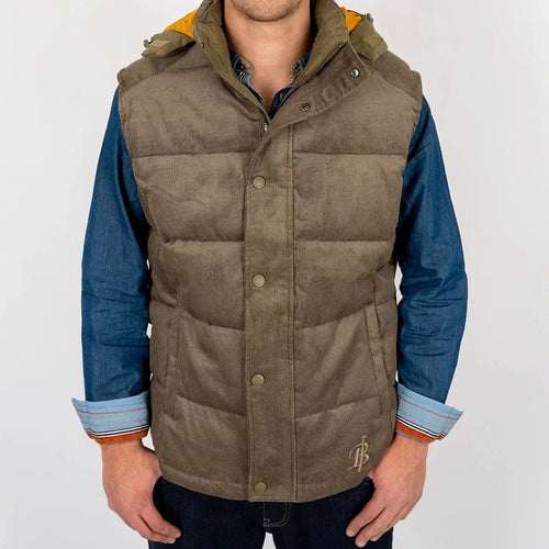 Doudoune sans manches bimatière marron - Back to Legend