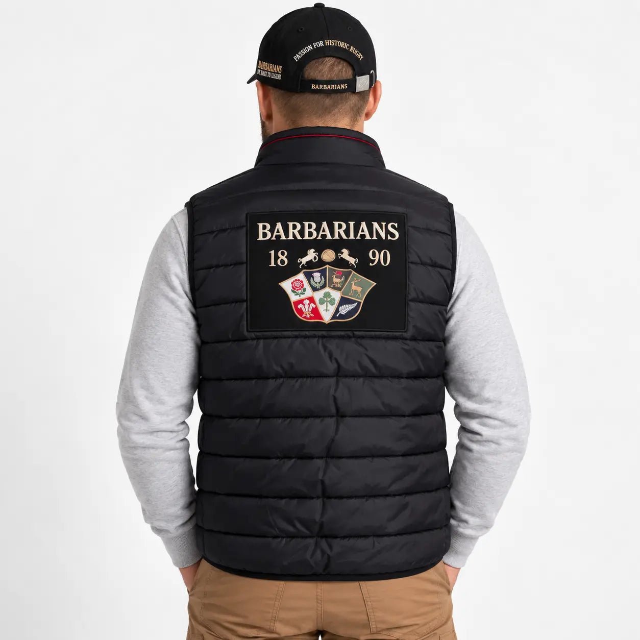Doudoune sans manche noire Barbarians pour homme (vue de dos)