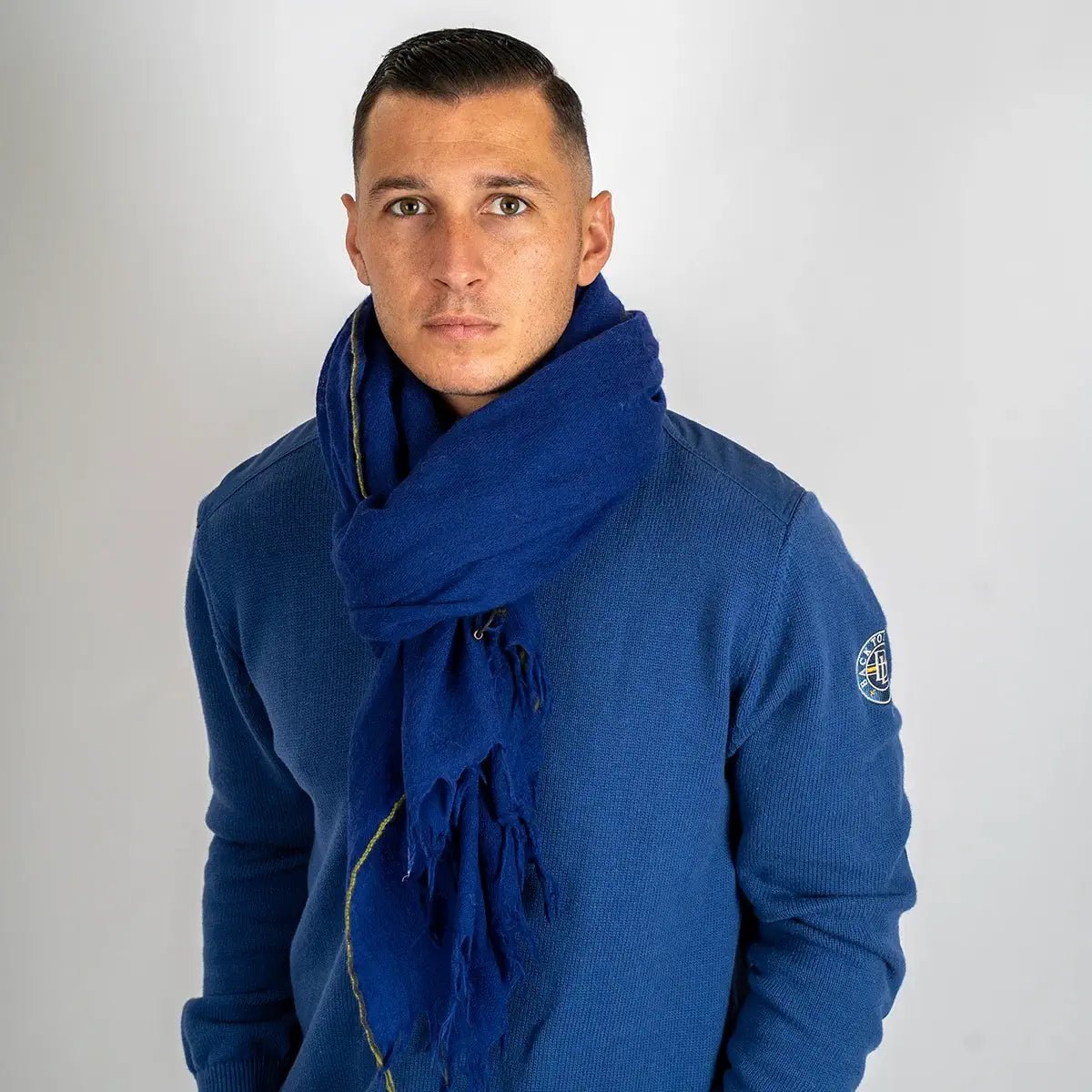Foulard écharpe en laine bleu roi BACK to LEGEND