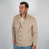 Gilet boutonné et torsadé beige BACK to LEGEND