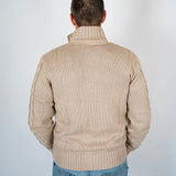 Gilet boutonné et torsadé beige BACK to LEGEND (vue de dos)