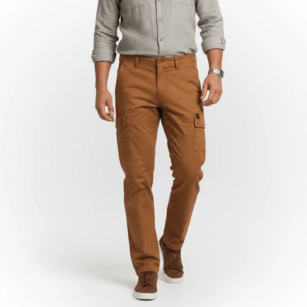 Pantalon cargo beige pour homme (coton/élasthanne) BACK to LEGEND