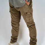 Pantalon cargo kaki en velours pour Homme Blacks Legend