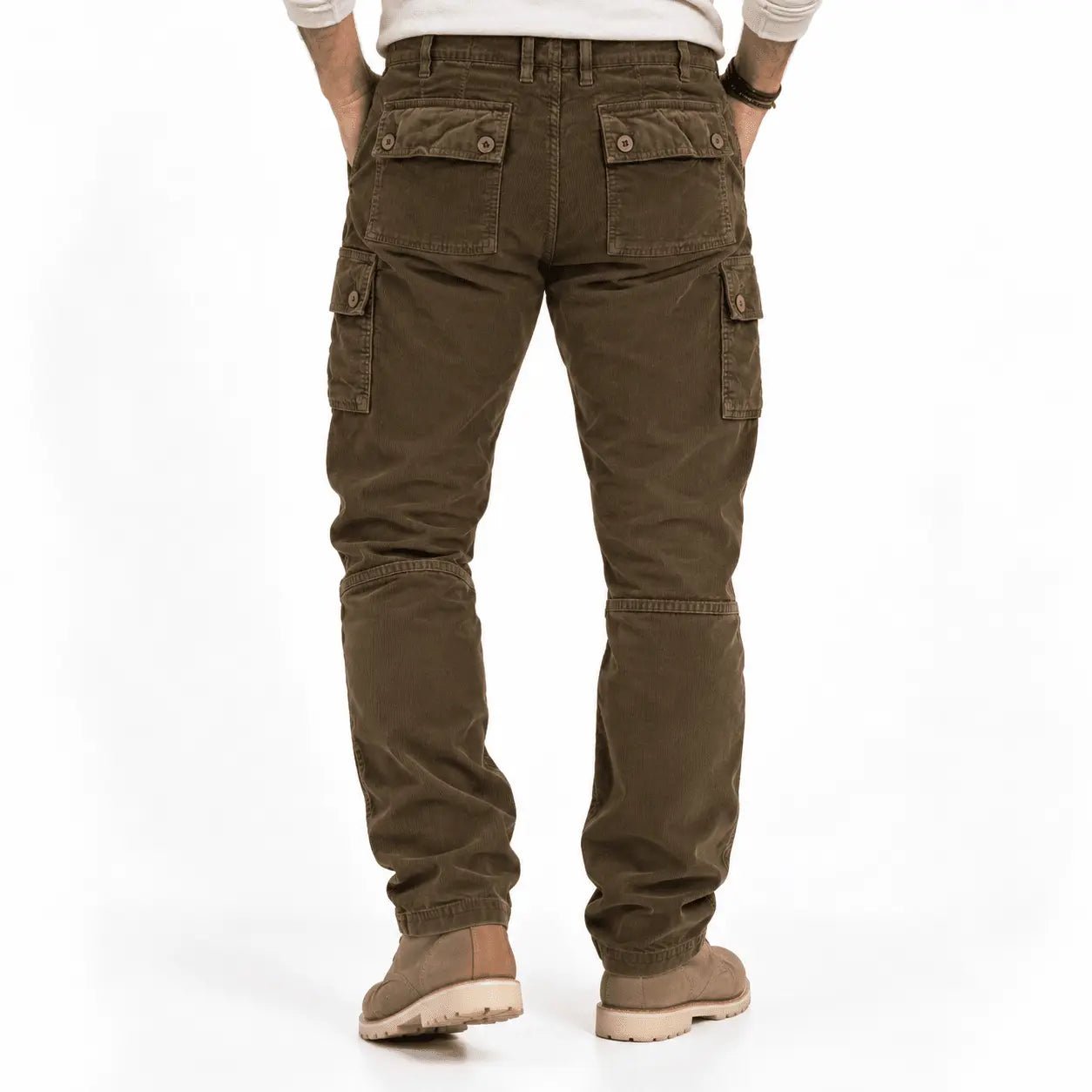 Pantalon cargo en velours kaki pour homme - BACK TO LEGEND