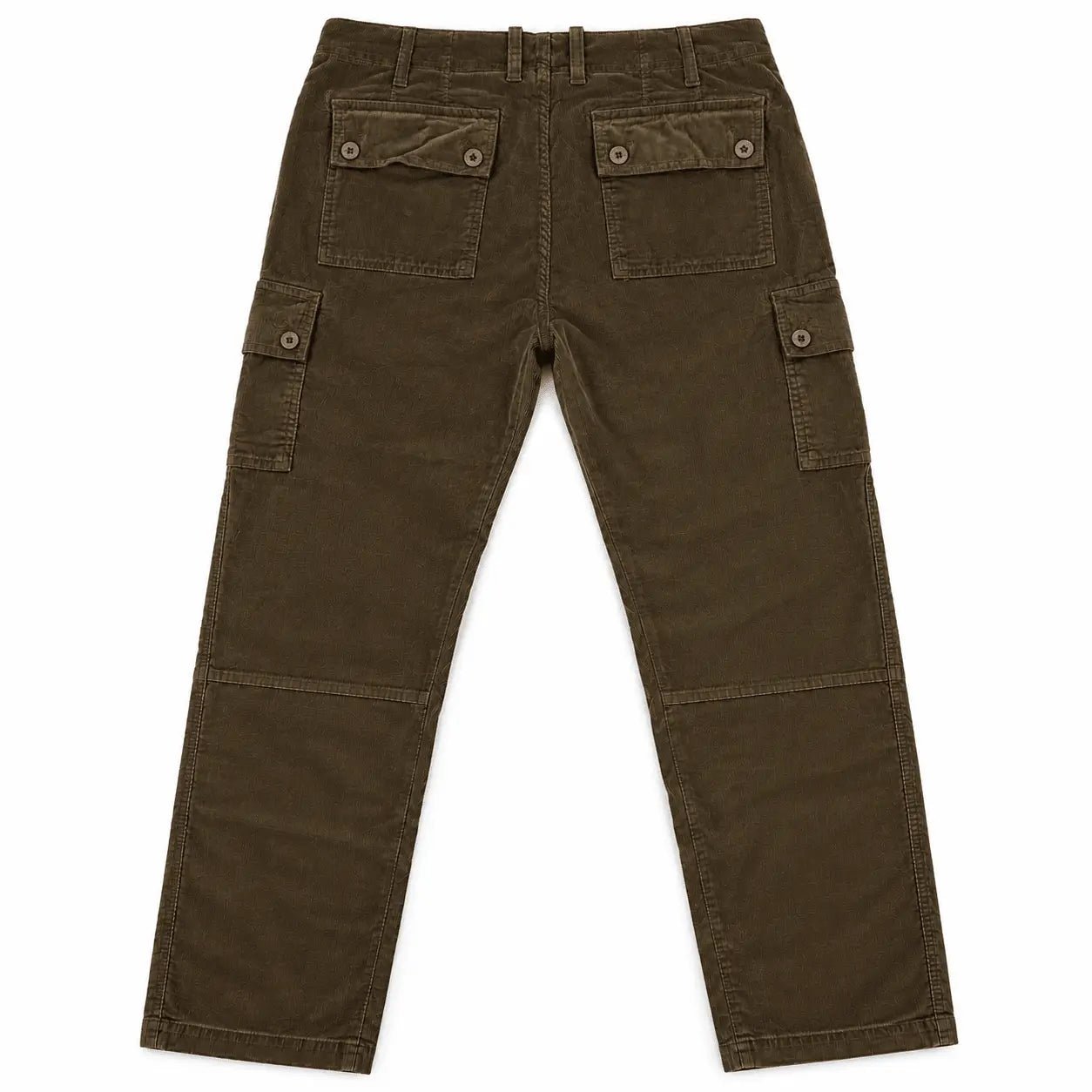 Pantalon cargo en velours kaki pour homme BACK TO LEGEND (vue de dos)