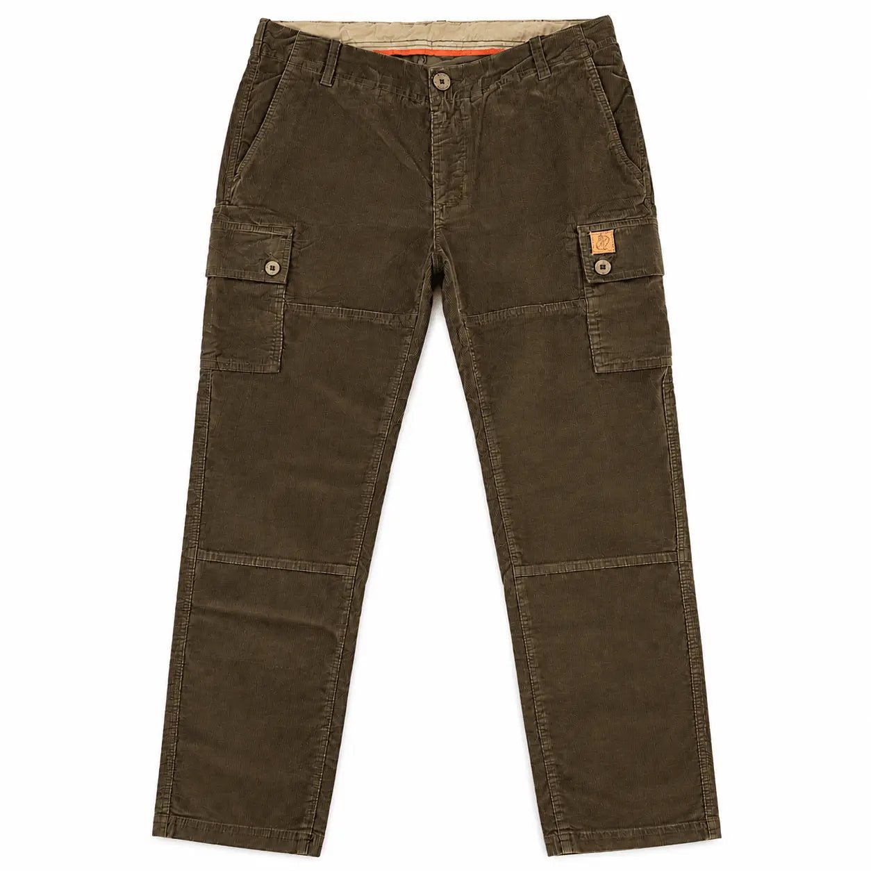 Pantalon cargo en velours kaki pour homme BACK TO LEGEND (vue de face)