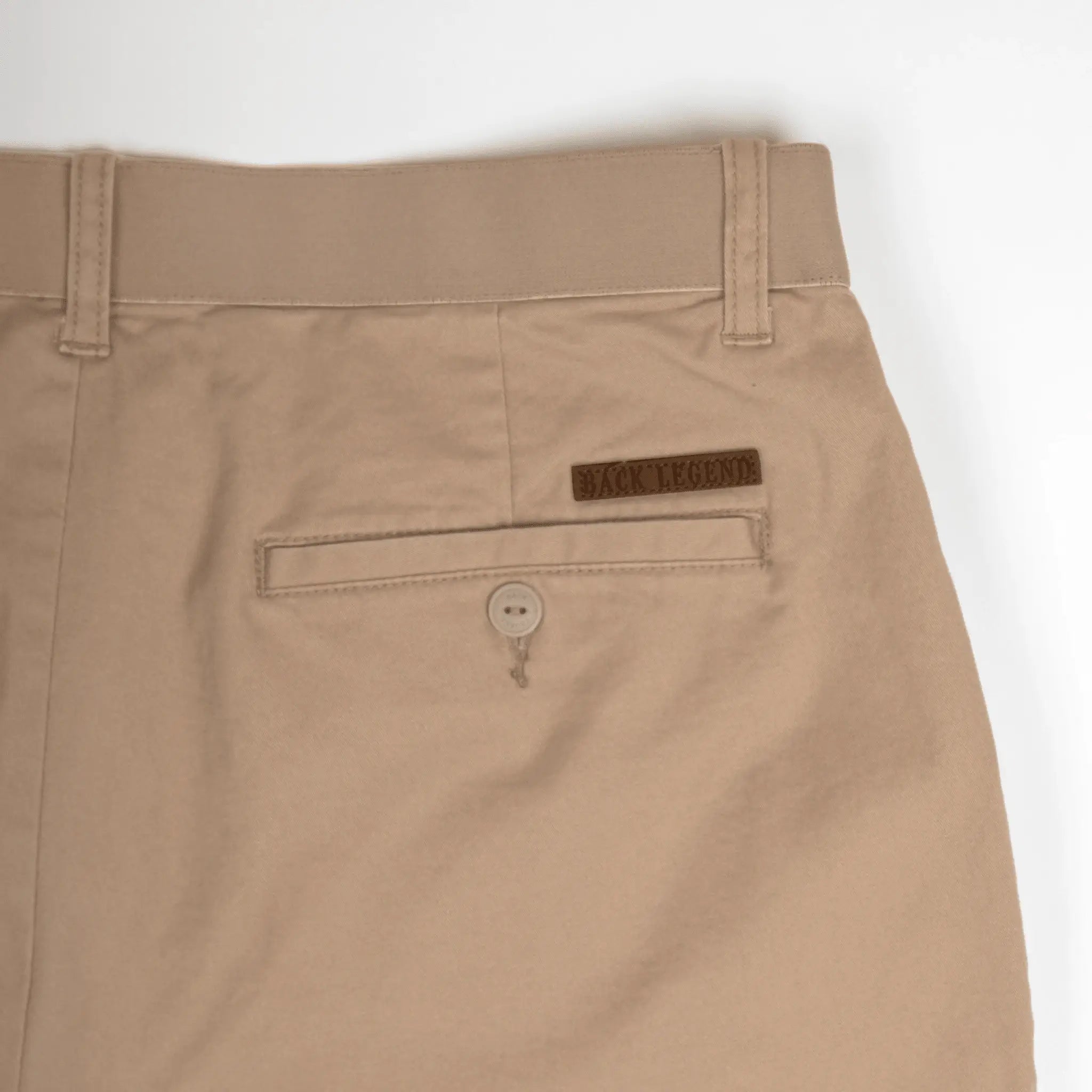 Pantalon chino beige pour homme en coton et élasthanne BACK to LEGEND (zoom poche arrière)