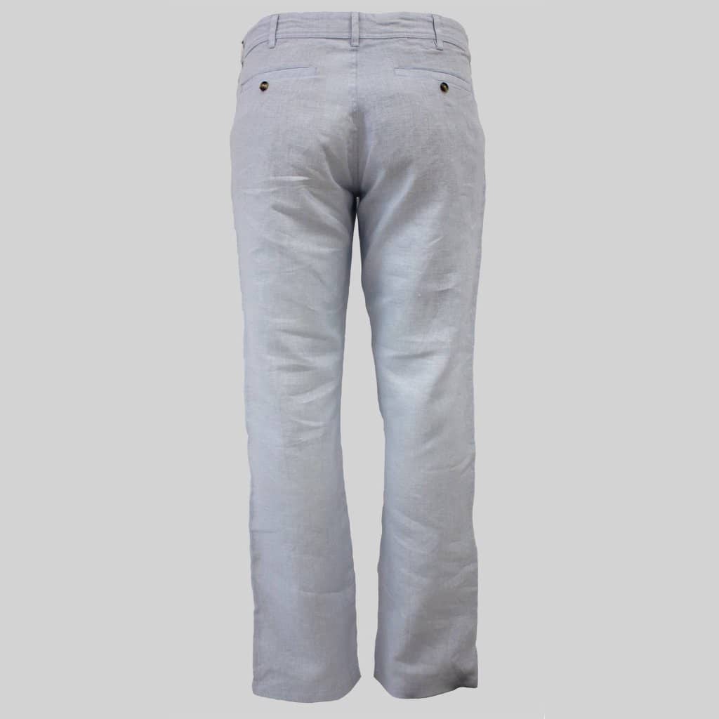 Pantalon chino bleu clair en lin pour Homme - Vue arrière