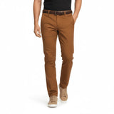 Pantalon chino marron pour homme en coton et élasthanne BACK to LEGEND