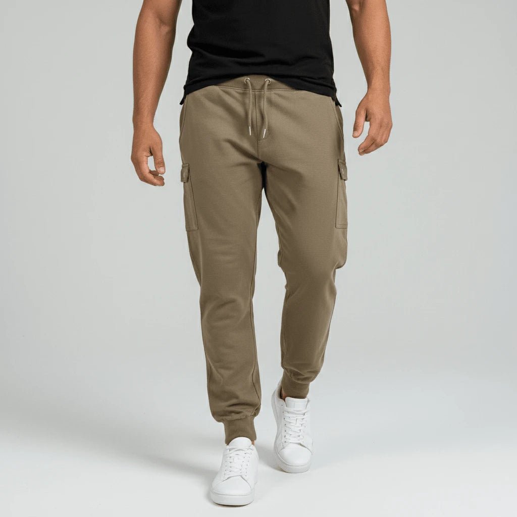 Pantalon de jogging cargo kaki pour Homme Blacks Legend (vue de face)